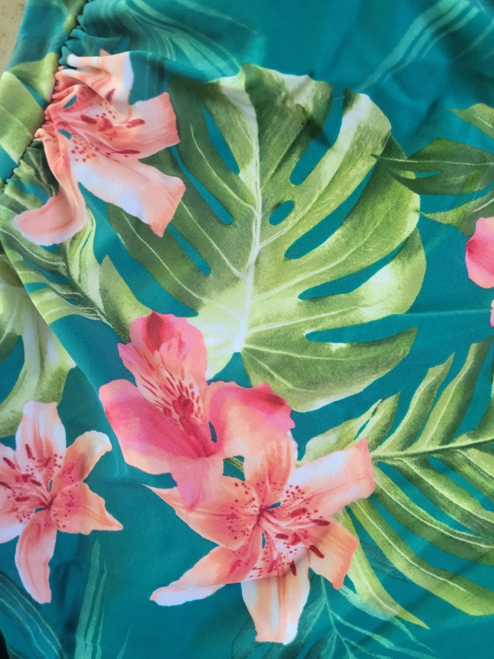 Kona Sol Tropical One-Piece Swimsuit with Pink Floral Print - Picture 2 of 4